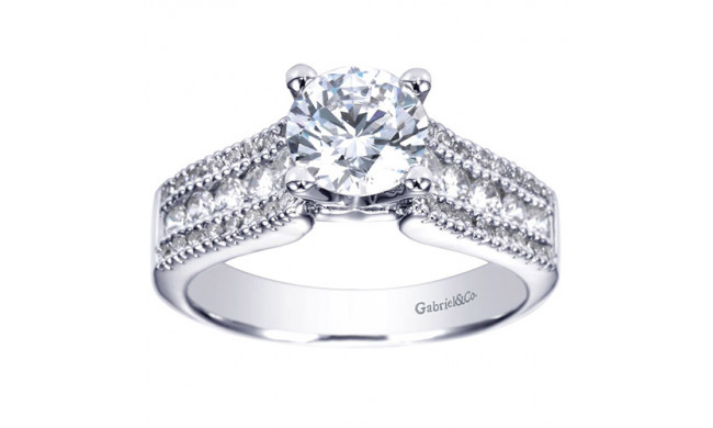 Gabriel & Co. 14k White Gold Contemporary Straight Engagement Ring - ER3952W44JJ