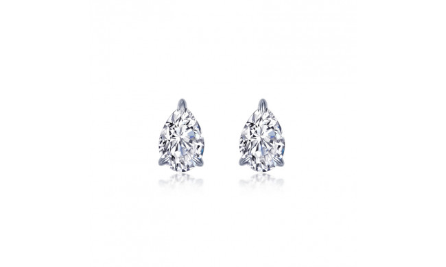 Lafonn Platinum Pear-Shaped Solitaire Stud Earrings - E0545CLP00