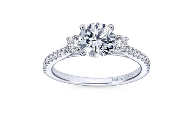 Gabriel & Co. 14k White Gold Contemporary 3 Stone Engagement Ring - ER7296W44JJ