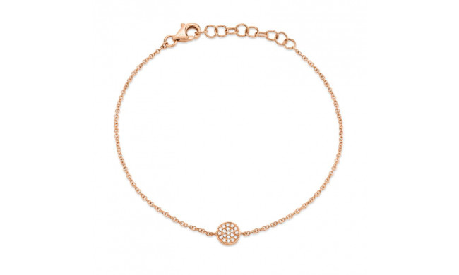 Shy Creation 14k Rose Gold Diamond Pave Circle Bracelet - SC55002975