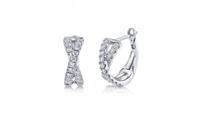Shy Creation 14k White Gold Diamond Huggie Earrings - SC22007274