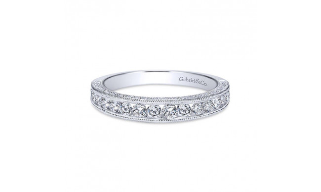 Gabriel & Co. 14k White Gold Victorian Diamond Wedding Band - WB8747W44JJ