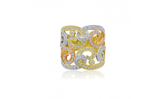 Roman & Jules Three Tone 14k Gold Diamond Ring - KR1810YWP