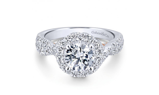 Gabriel & Co. 14k Two Tone Gold Blush Halo Engagement Ring - ER12822R4T44JJ