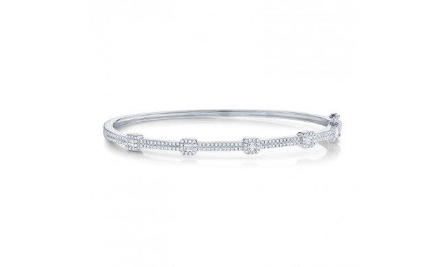 Shy Creation 14k White Gold Bangle Bracelet - SC55005545ZS