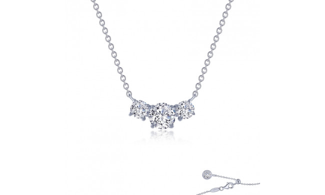 Lafonn Platinum Three-Stone Necklace - N0259CLP20
