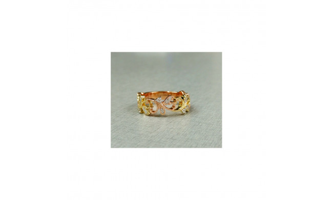Roman & Jules 14k Two Tone Gold Diamond Vine Stackable Ring - UR1503RY