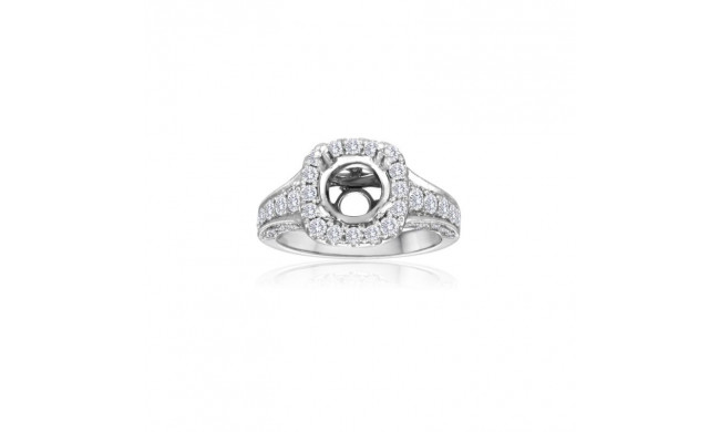 Roman & Jules 14k White Gold Halo Engagement Ring - 1084-1