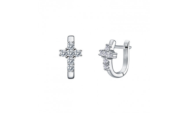 Lafonn Dainty Cross Huggie Earrings - E0418CLP00