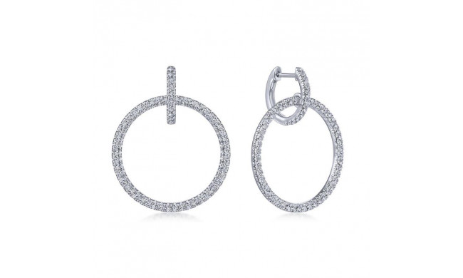 Gabriel & Co. 14k White Gold Lusso Diamond Huggie Earrings - EG13656W45JJ