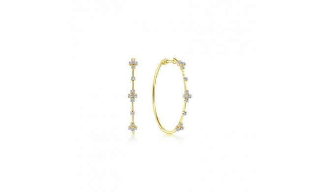 Gabriel & Co. 14k Yellow Gold Contemporary Diamond Hoop Earrings - EG13673Y45JJ