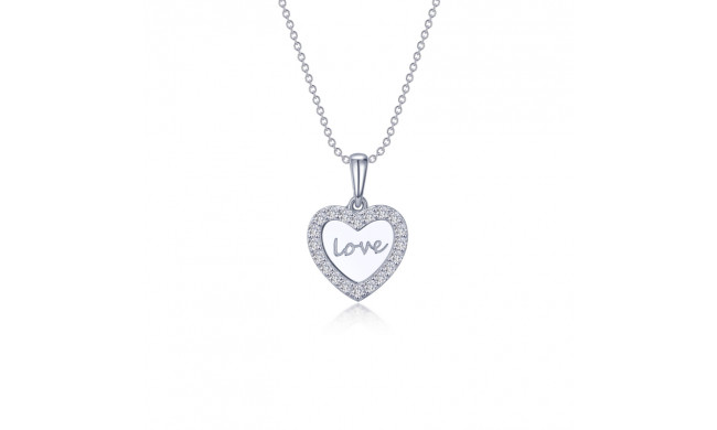 Lafonn Platinum Heart Necklace - P0274CLP20