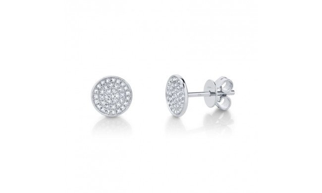 Shy Creation 14k White Gold Diamond Pave Stud Earrings - SC55002269