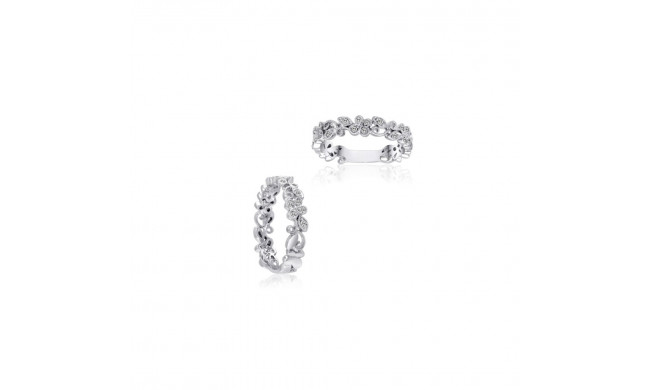 Roman & Jules 14k White Gold DiamondFloral Stackable Ring - UR1192W-BA