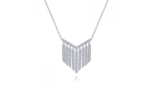 Gabriel & Co. 14k White Gold Art Moderne Diamond Bar Necklace - NK5779W45JJ