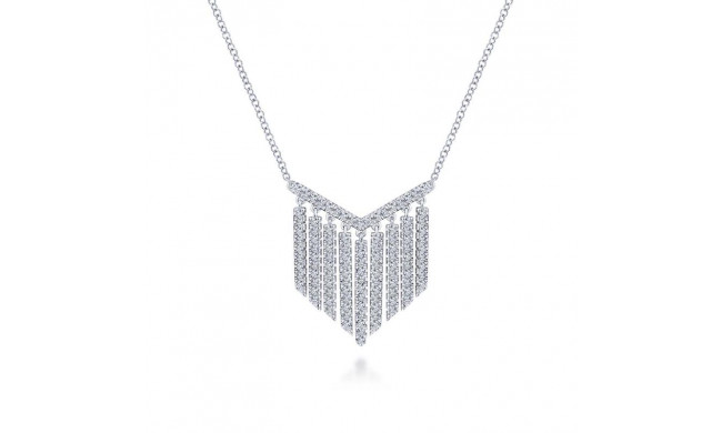 Gabriel & Co. 14k White Gold Art Moderne Diamond Bar Necklace - NK5779W45JJ