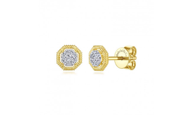 Gabriel & Co. 14k Yellow Gold Contemporary Diamond Stud Earrings - EG13568Y45JJ