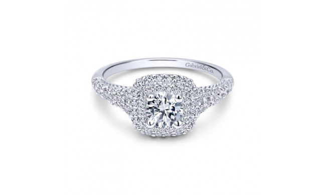 Gabriel & Co. 14k White Gold Contemporary Double Halo Engagement Ring - ER11876R0W44JJ