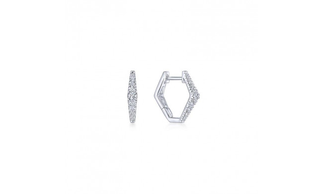 Gabriel & Co. 14k White Gold Lusso Diamond Huggie Earrings - EG13658W45JJ