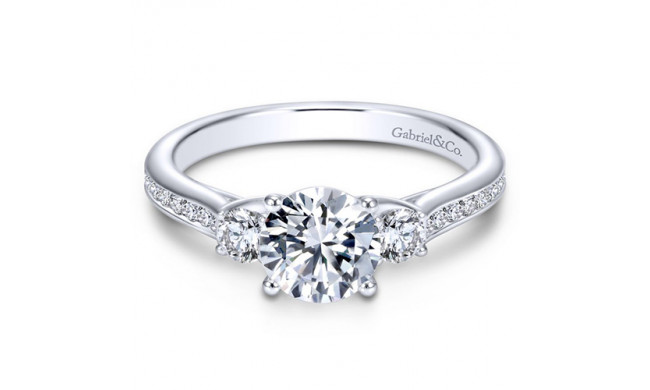 Gabriel & Co. 14k White Gold Contemporary 3 Stone Engagement Ring - ER7473W44JJ