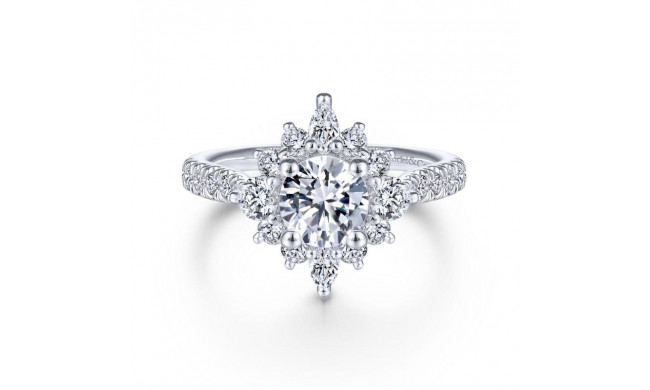 Gabriel & Co. 14k White Gold Starlight Halo Engagement Ring - ER14450R4W44JJ