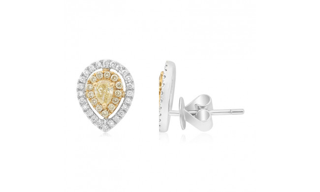 Roman & Jules Two Tone 18k Gold Studs - KE1857WY-18K