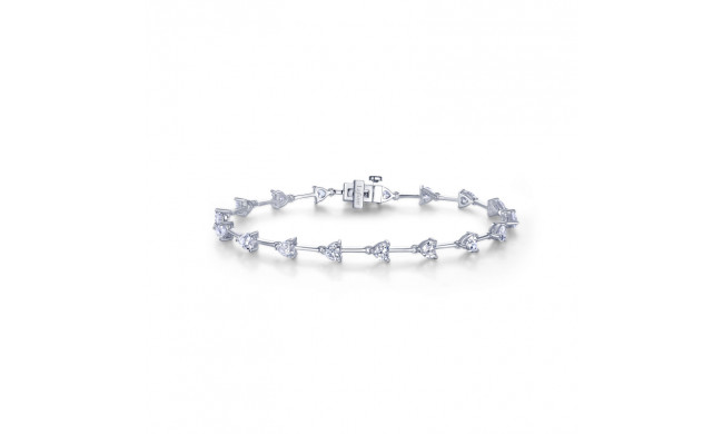 Lafonn Platinum Heart Station Bracelet - B0171CLP72