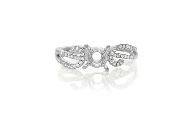 Roman & Jules 14k White Gold Swirl Engagement Ring - ur1182w-1