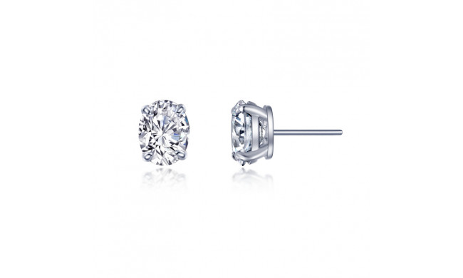 Lafonn Platinum Oval Solitaire Stud Earrings - E0544CLP00