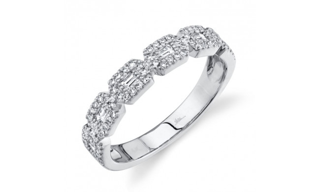Shy Creation 14k White Gold Diamond Baguette Ring - SC55011258