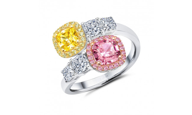 Lafonn Pink & Yellow Bypass Ring - R0349PCM05