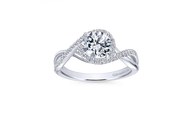 Gabriel & Co. 14k White Gold Contemporary Twisted Engagement Ring - ER7804W44JJ