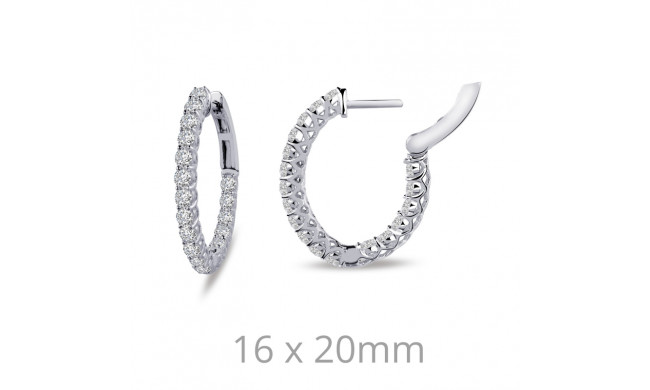 Lafonn 1.8 CTW Oval Hoop Earrings - E3026CLP00