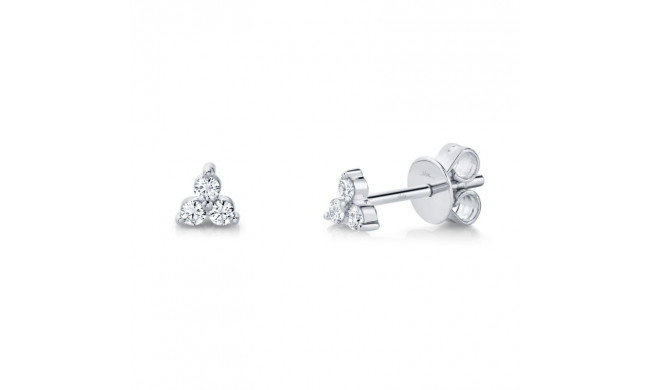 Shy Creation 14k White Gold Diamond Stud Earrings - SC55007041V2