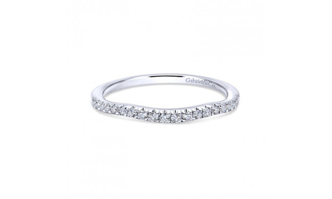Gabriel & Co. 14k White Gold Contemporary Curved Wedding Band - WB11794R3W44JJ
