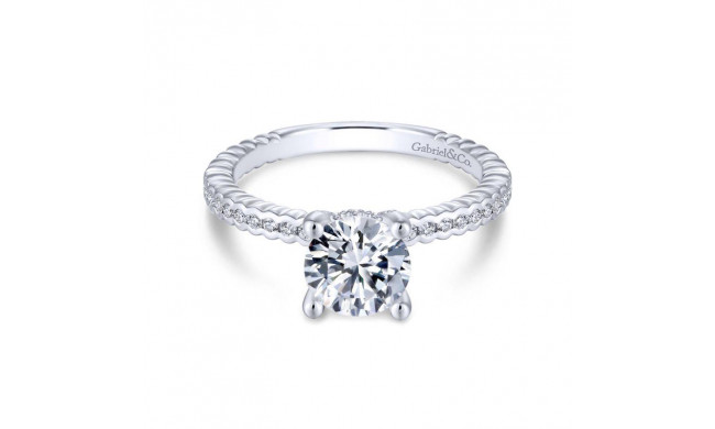 Gabriel & Co. 14k White Gold Contemporary Straight Engagement Ring - ER13911R4W44JJ