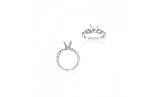 Roman & Jules 14k White Gold Twisted Engagement Ring - KR2236W