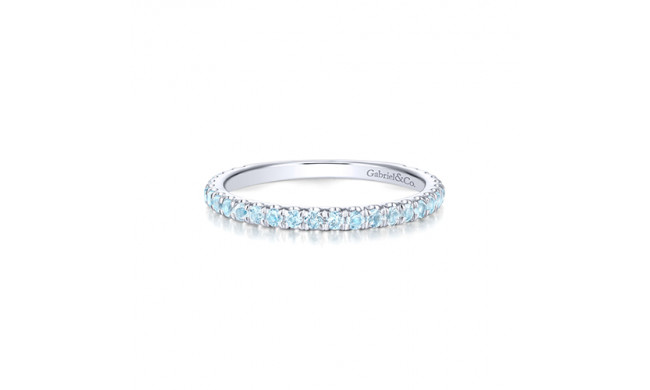 Gabriel & Co. 14k White Gold Sky Blue Topaz Stackable Ring