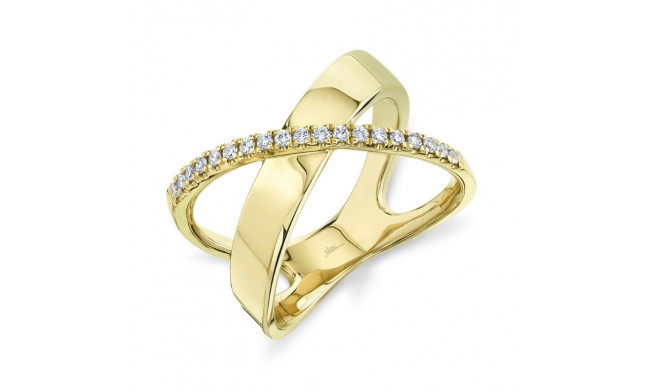 Shy Creation 14k Yellow Gold Diamond Bridge Ring - SC55011770