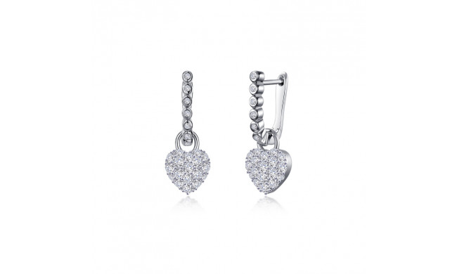 Lafonn Platinum Heart Earrings - 9E091CLP00