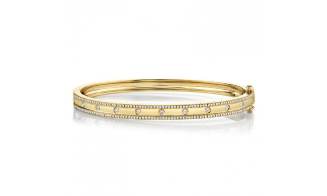 Shy Creation 14k Yellow Gold Bangle Bracelet - SC55004170ZS