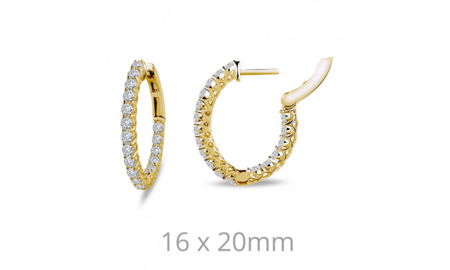 Lafonn 1.8 CTW Oval Hoop Earrings - E3026CLG00