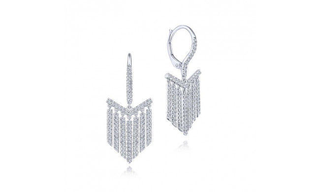 Gabriel & Co. 14k White Gold Art Moderne Diamond Drop Earrings - EG13393W45JJ