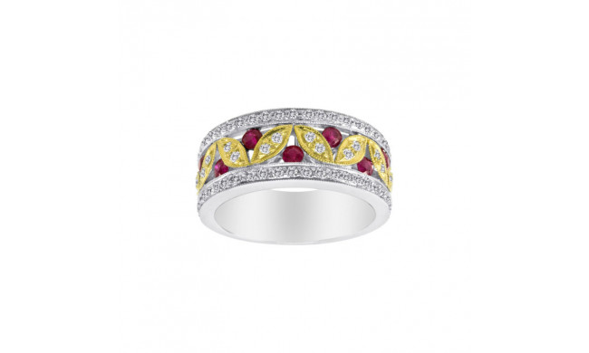 Roman & Jules Two Tone 14k Gold Ruby Ring - KR2286WYRB-2