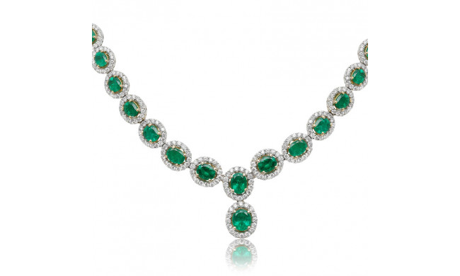 Roman & Jules Two Tone 14k Gold Emerald Necklace - GN2389WYEM-18K