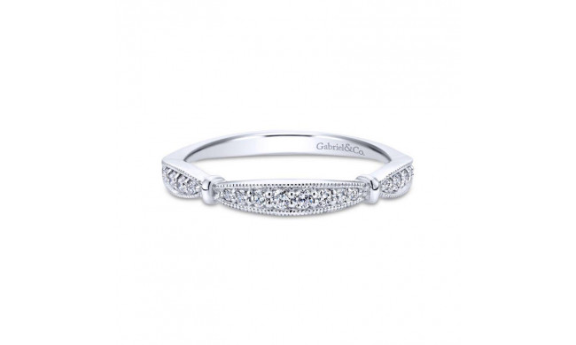 Gabriel & Co. 14k White Gold Victorian Diamond Wedding Band - WB11312S2W44JJ