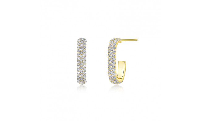 Lafonn Gold Paperclip Hoop Earrings - E0531CLG00