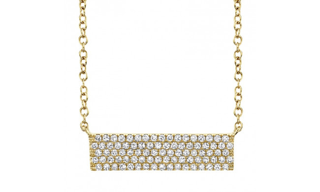 Shy Creation 14k Yellow Gold Diamond Pave Necklace - SC55001720V4