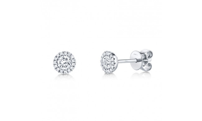 Shy Creation 14k White Gold Diamond Stud Earrings - SC55005789