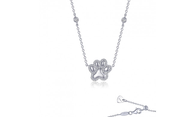 Lafonn Puffy Paw Print Necklace - LV006CLP20